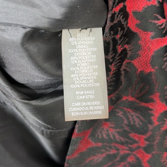 Calvin Klein Red Black Floral Brocade Sleeveless Shift Women Size 10 - Picture 3 of 5